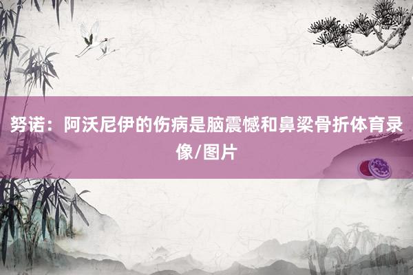 努诺：阿沃尼伊的伤病是脑震憾和鼻梁骨折体育录像/图片